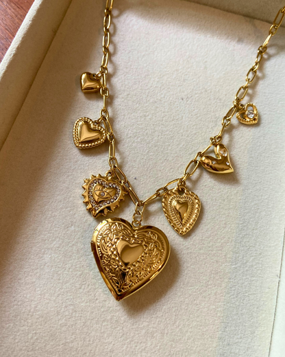 Seven Hearts Vintage Necklace- 18k Gold Plated