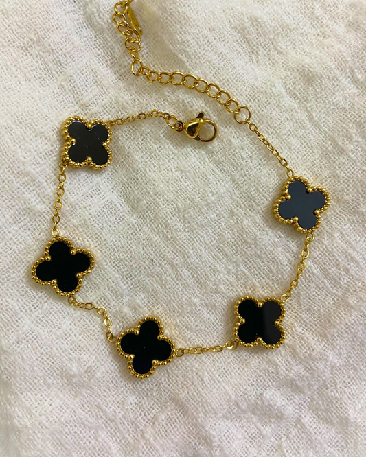 Black Clover Bracelet -18K Gold Plated