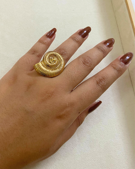 Swirl Beachy Ring- 18K Gold Plated