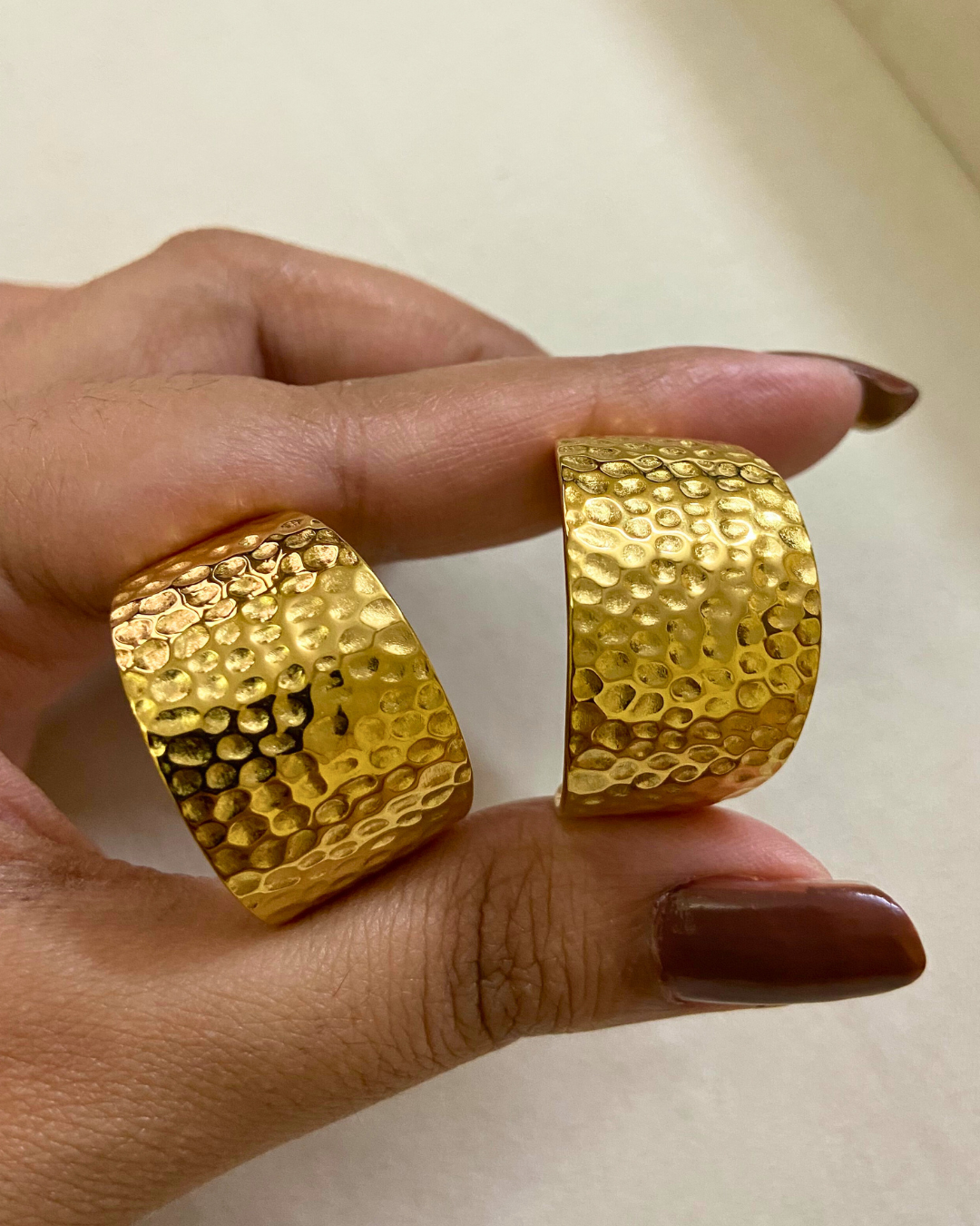 Gold Molten J Hoops- 18K Gold Plated