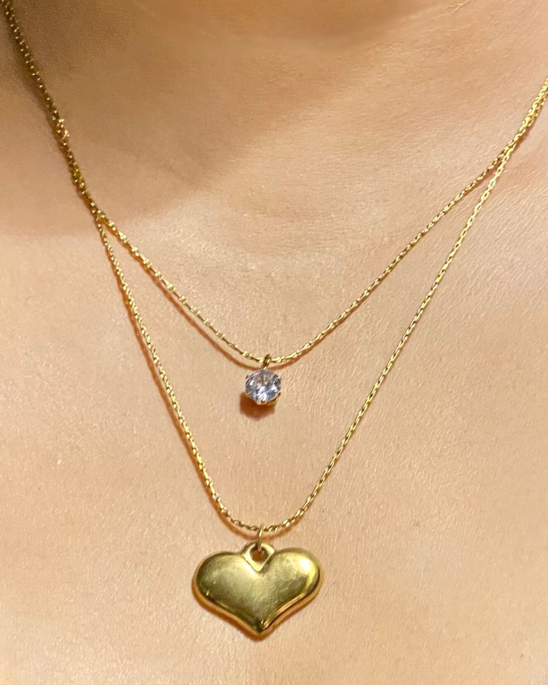 Soli Heart Necklace- 18K Gold Plated