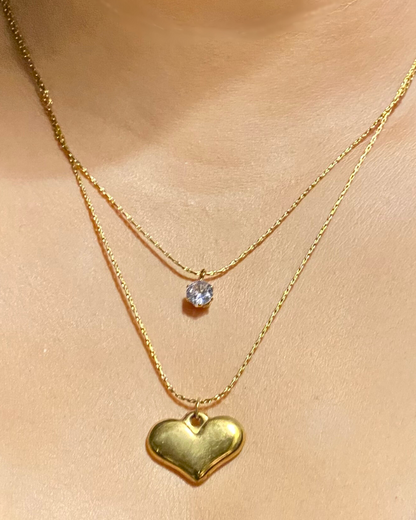Soli Heart Necklace- 18K Gold Plated