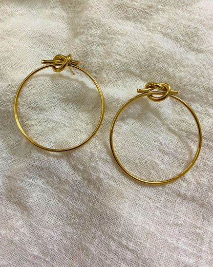 Knot Hoops 18K Gold Plated
