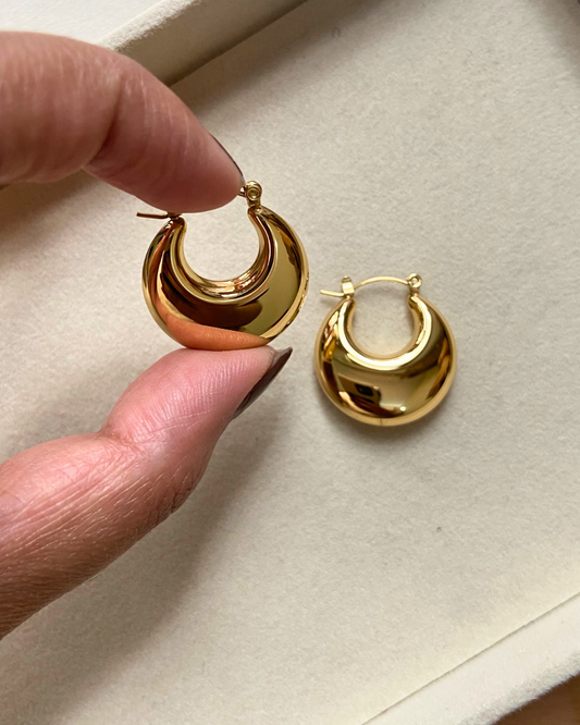 Gold Round Hoops (Small)- 18K Gold Plated