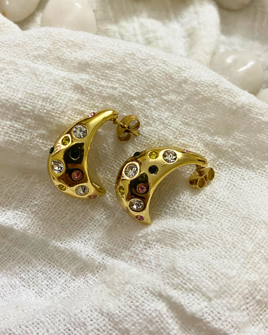 Multi Studded Drops 18K Gold Plated