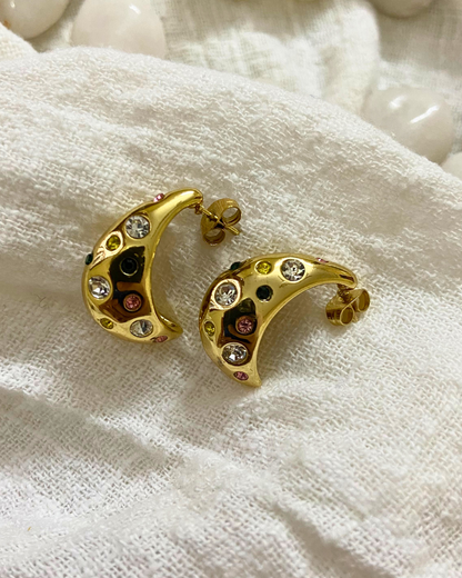 Multi Studded Drops 18K Gold Plated