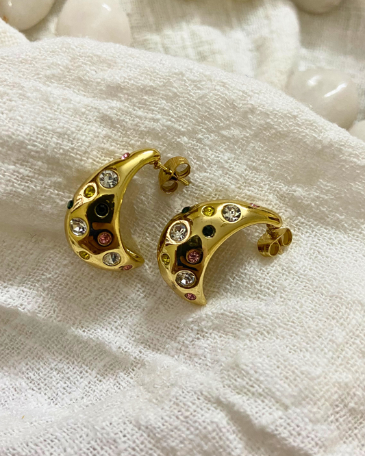 Multi Studded Drops 18K Gold Plated