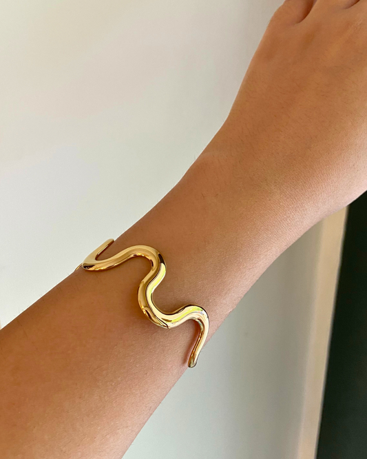 Jolene Swirl Cuff- 18K Gold Plated