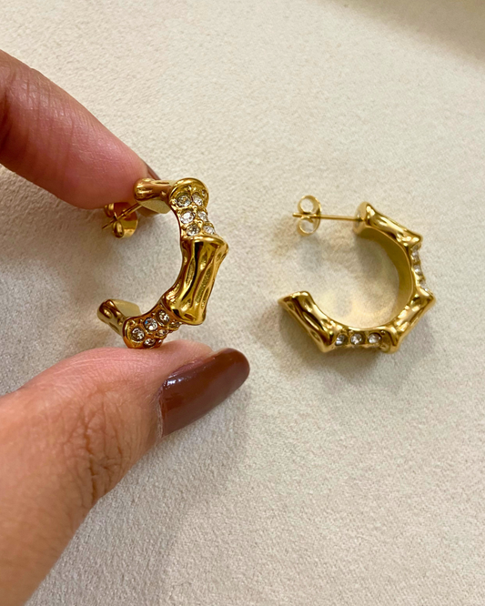 Zirabelle J Hoops- 18K Gold Plated