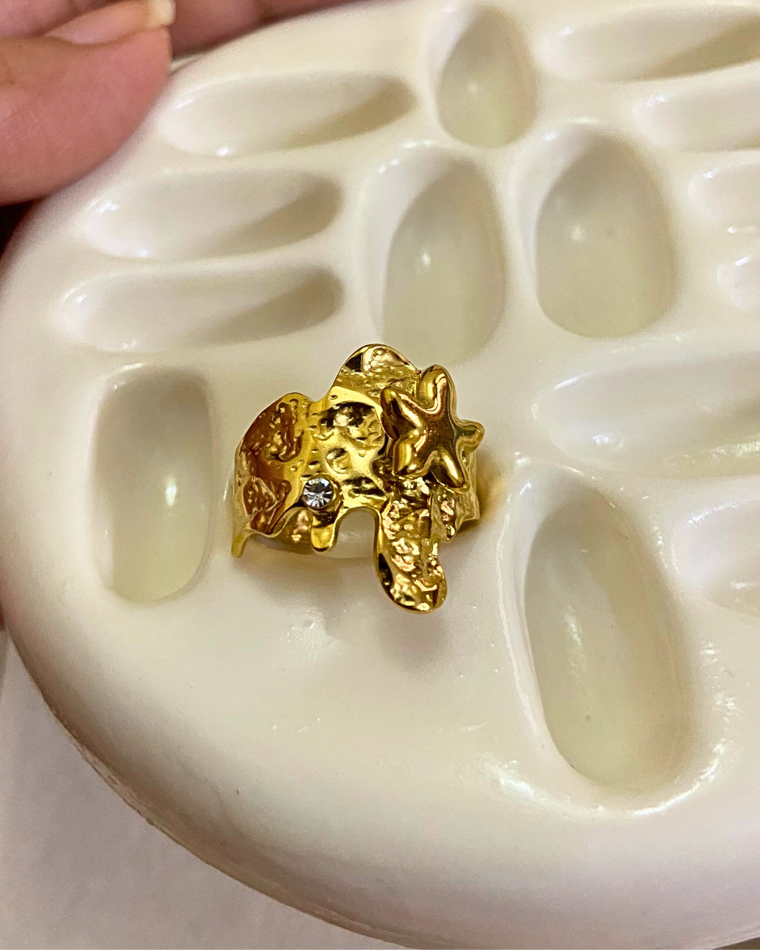 Starry Textured Ring- Adjustable