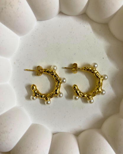 Pearl Affix Earring 18K Gold Plated