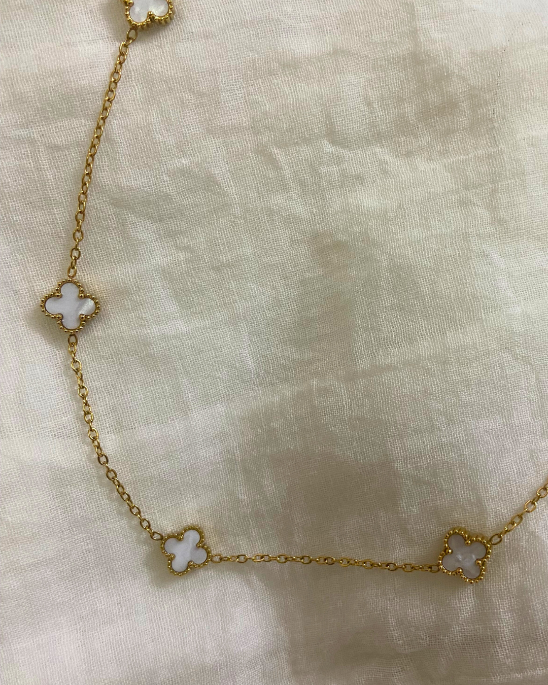 White Clover Necklace- 18K Gold Plated
