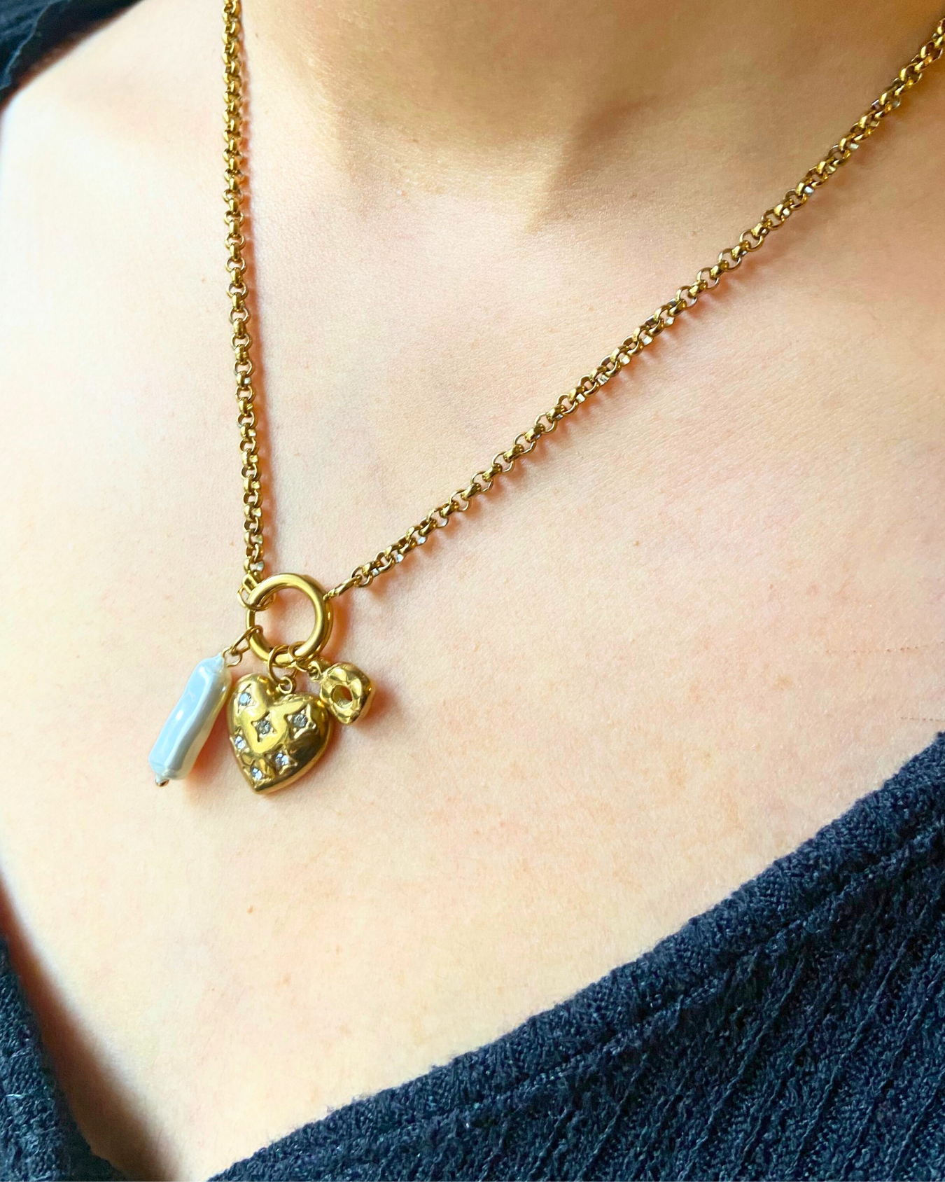 Amour Charm Necklace 18K Gold Plated