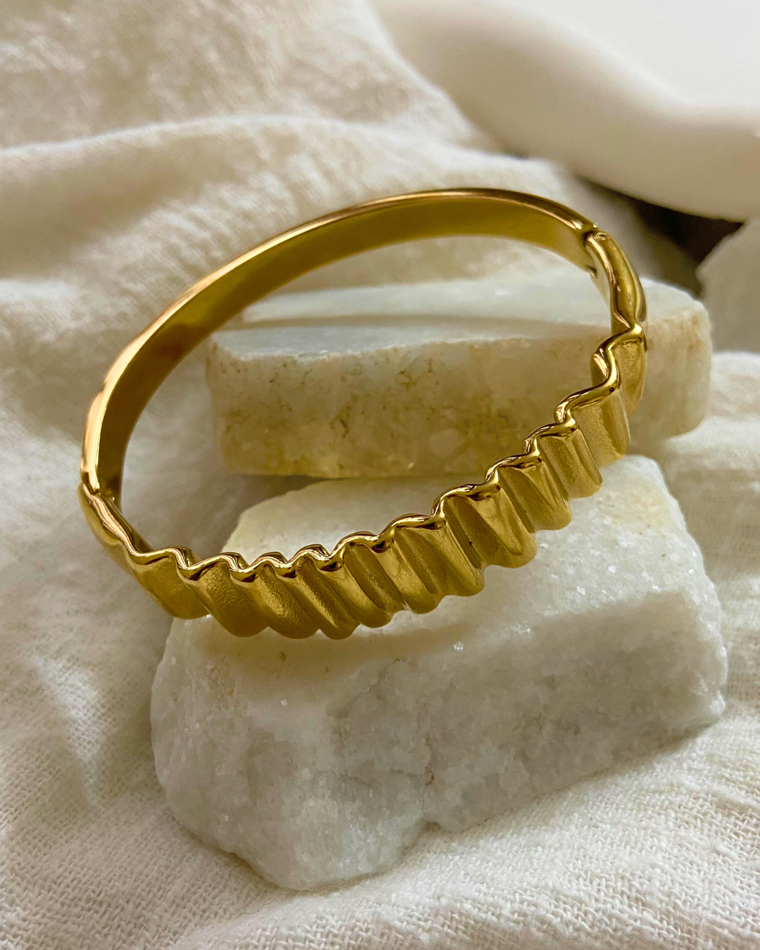 Chevron Fold Bracelet 18K Gold Plated