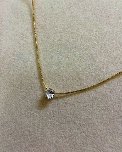 Celeste Solitaire Necklace 18K Gold Plated