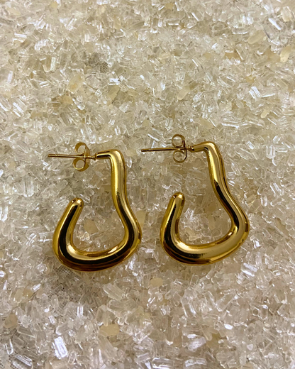 Dewcurve Hoops- 18K Gold Plated