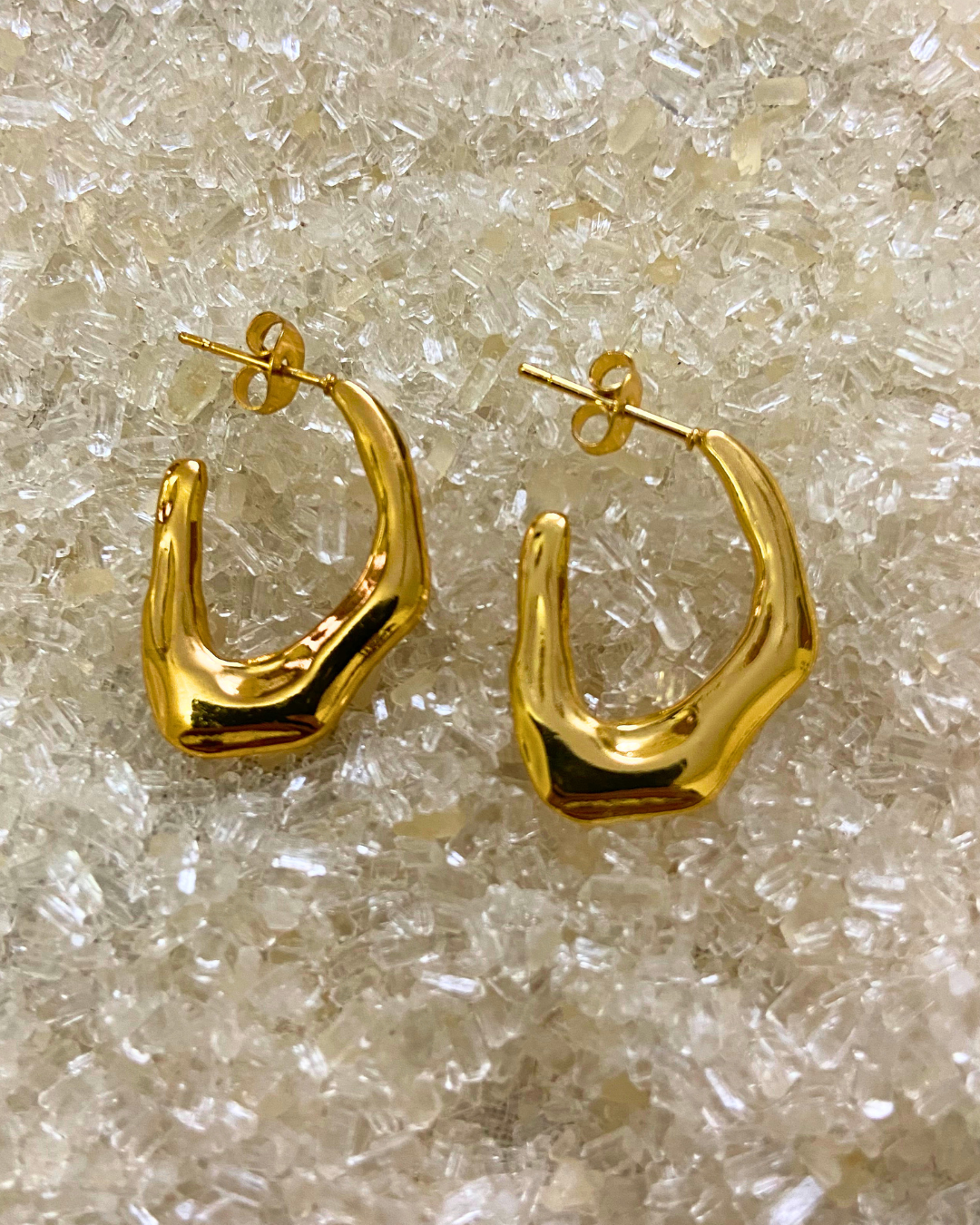 Twisted Arc Hoops- 18K Gold Plated