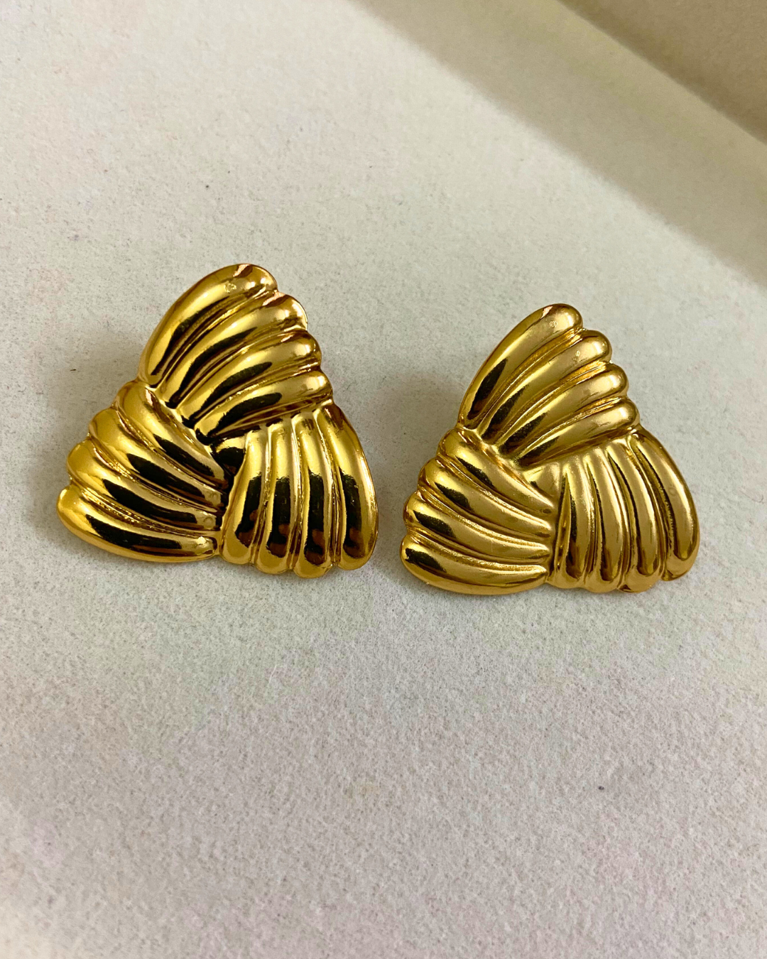 Triangle Knotted Studs- 18K Gold Plated