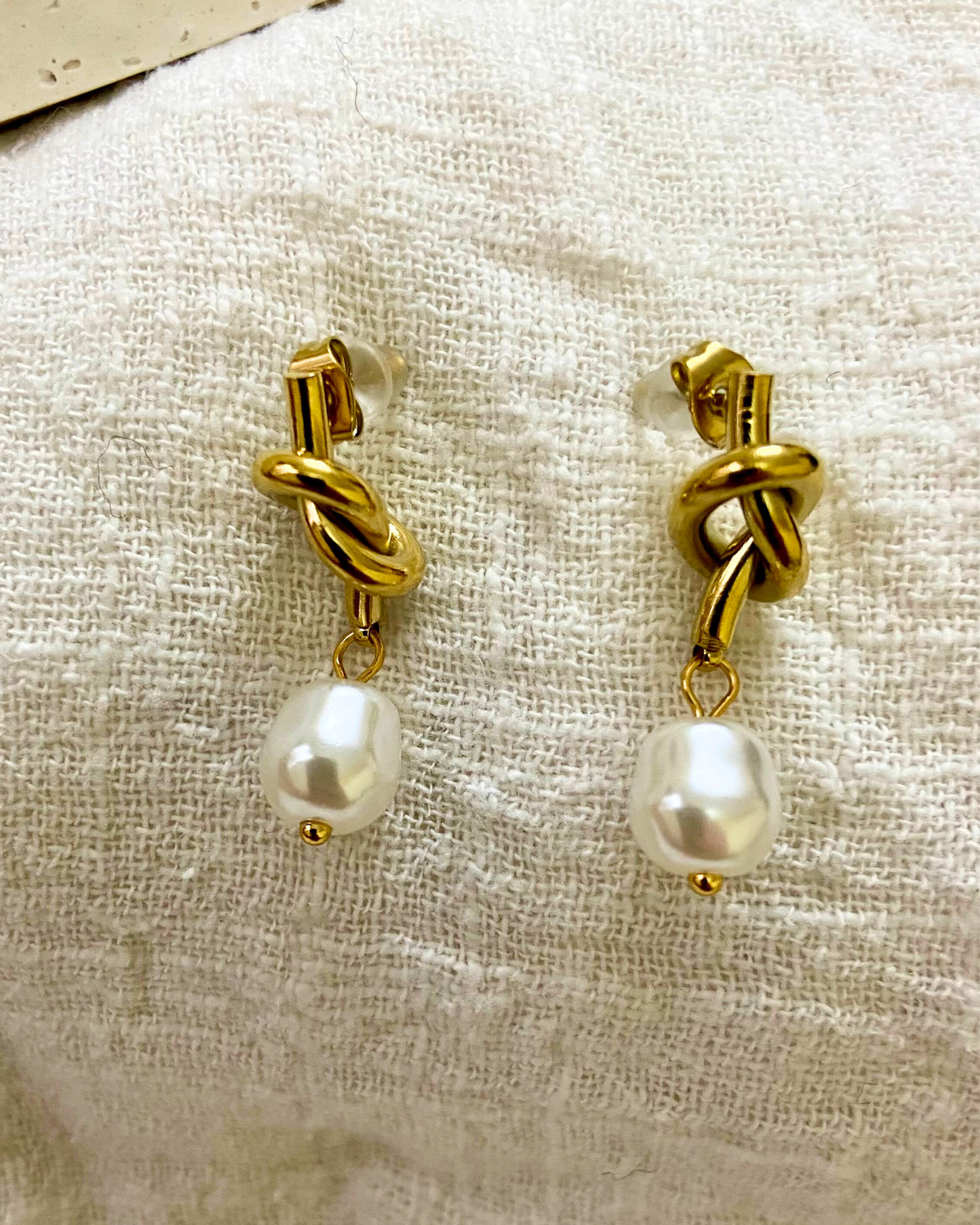 Lustrous Pearl Drops 18K Gold Plated
