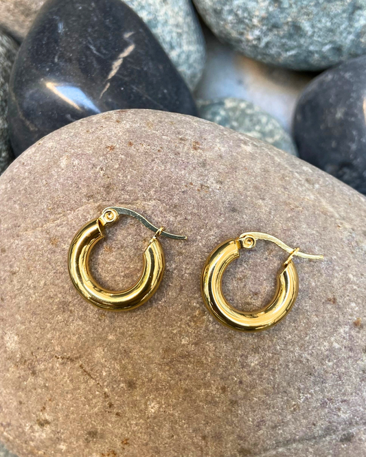 Minimalist Gold Hoops 18K Gold Plated