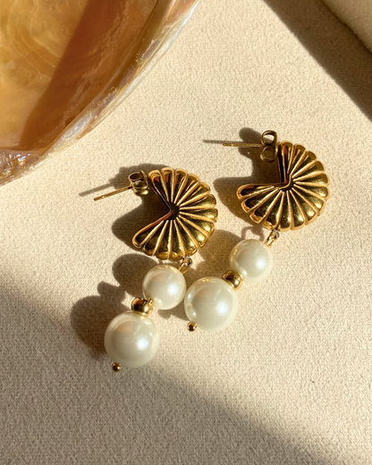 Pearl Duet Drops- 18K Gold Plated