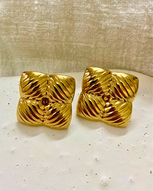 Twilight Cushion Studs 18K Gold Plated