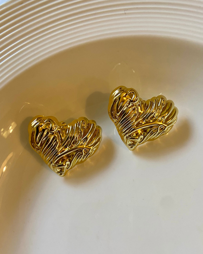 Ember Heart Studs 18K Gold Plated