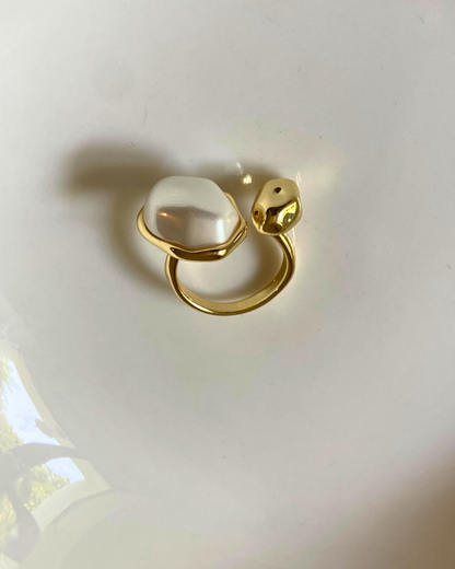 Cosmo Pearl Ring (Adjustable)- 18K Gold Plated