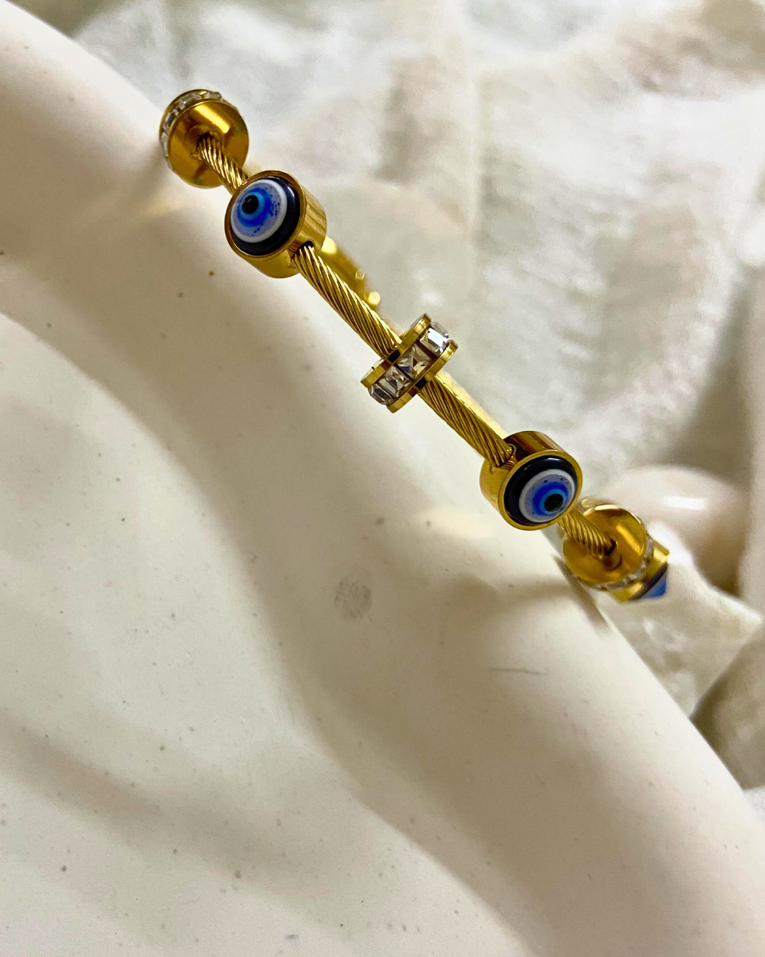 Evil Eye Kada 18k Gold Plated