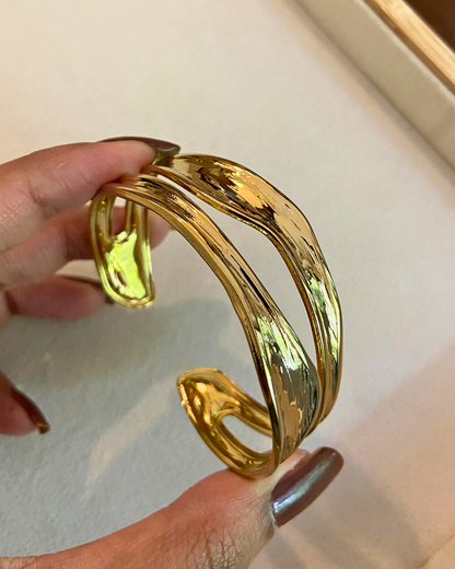 Abstract Statement Cuff- 18K Gold Plated
