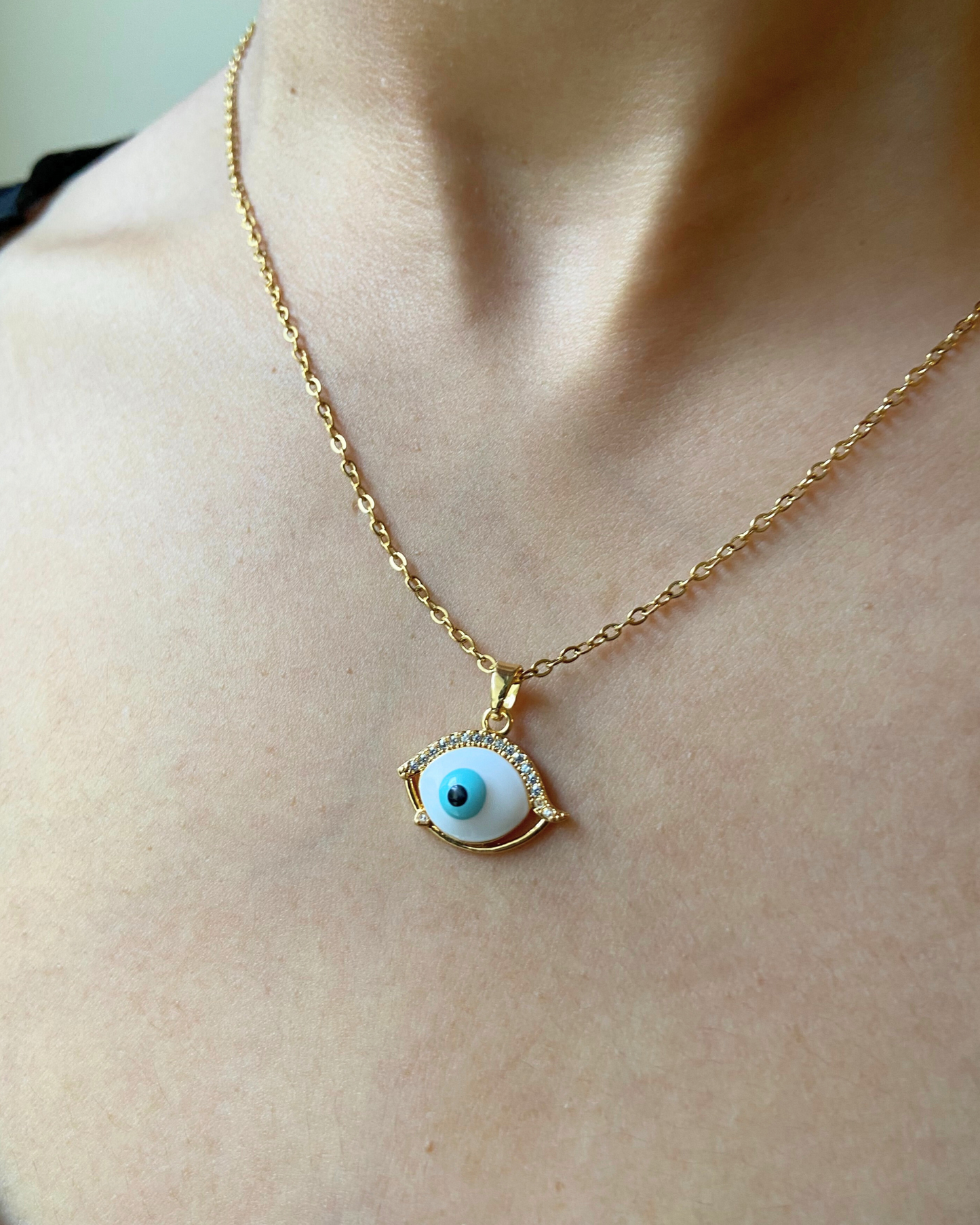 Eye Shield Necklace 18K Gold