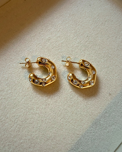 Zirc Gold Hoops- 18K Gold Plated