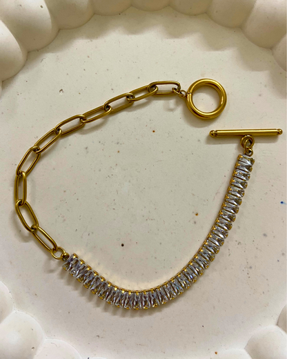 Baguette Tennis Bracelet 18K Gold Plated