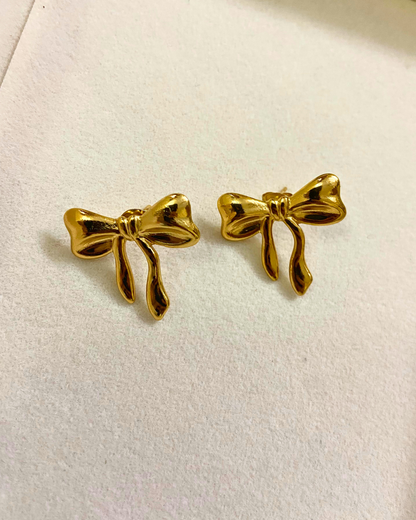 Bow Coquette Studs- 18K Gold Plated