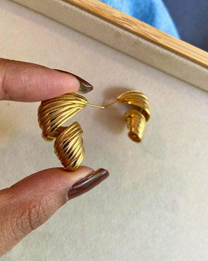 Swirl Statement Earrings- 18K Gold Plated