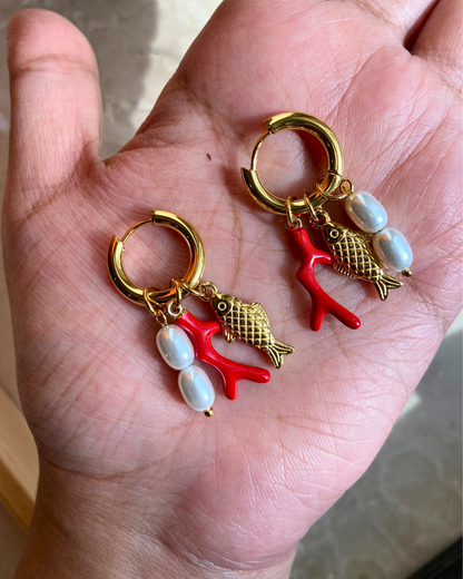 Coastal Chaos Charm Earrings- 18K Gold Plated