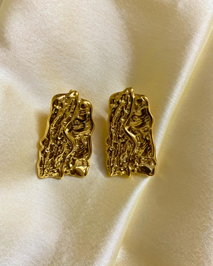 Golden Chunk Earrings 18K Gold Plated