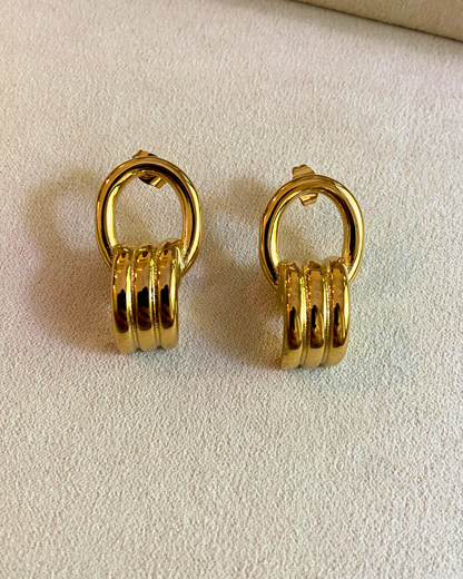 Zina Statement Studs- 18K Gold Plated