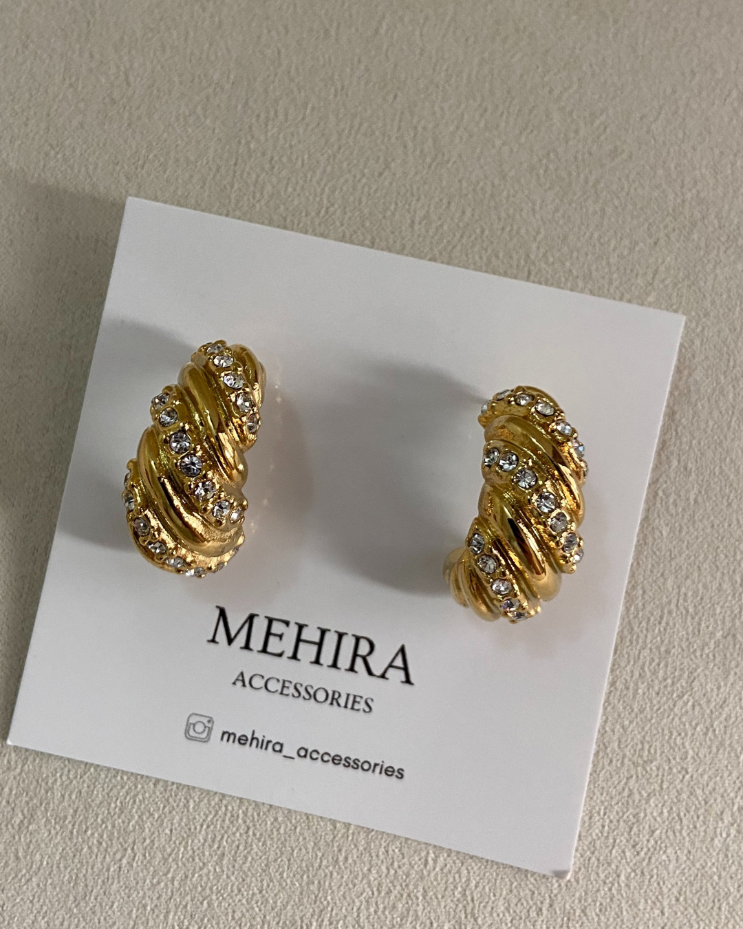 Twisted Croissant Earrings- 18K Gold Plated