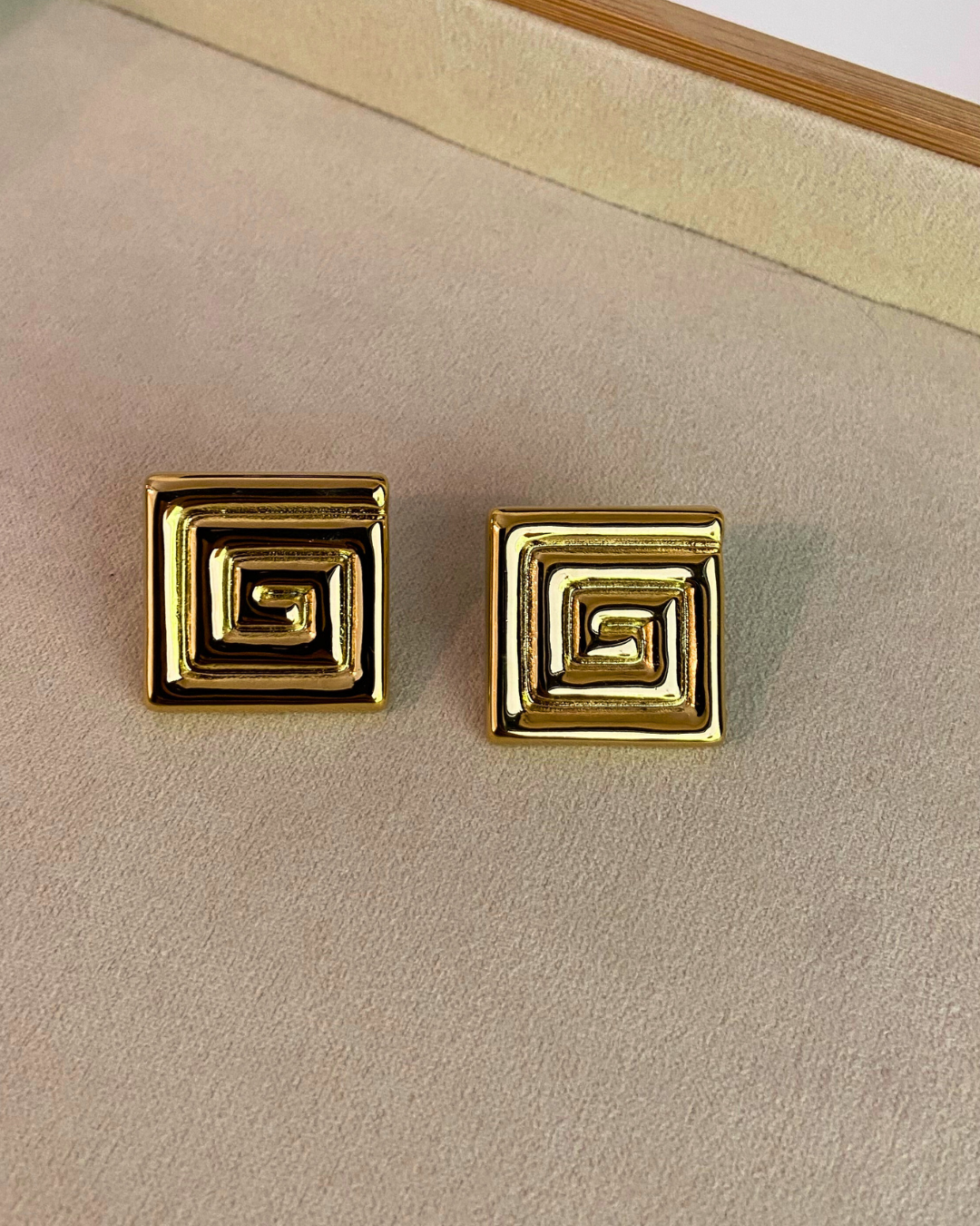 Riddle Statement Studs- 18K Gold Plated