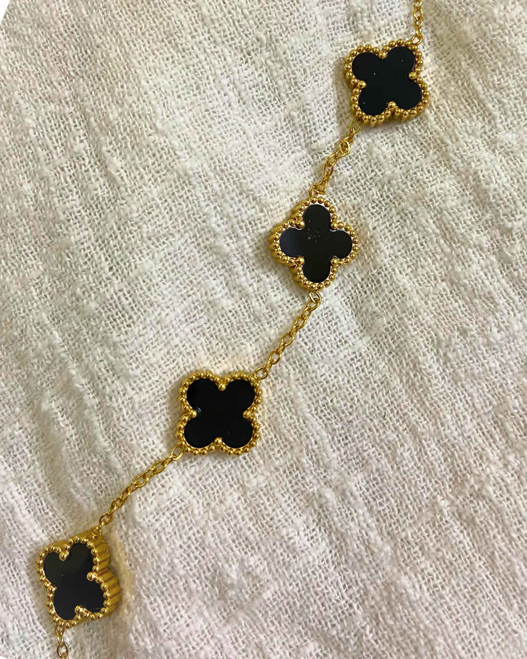 Black Clover Bracelet -18K Gold Plated