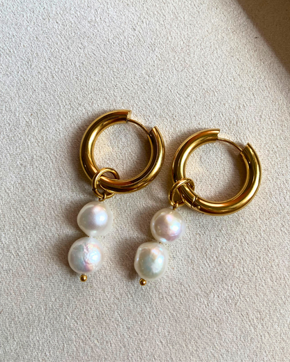 Pearl Droplets- 18K Gold Plated