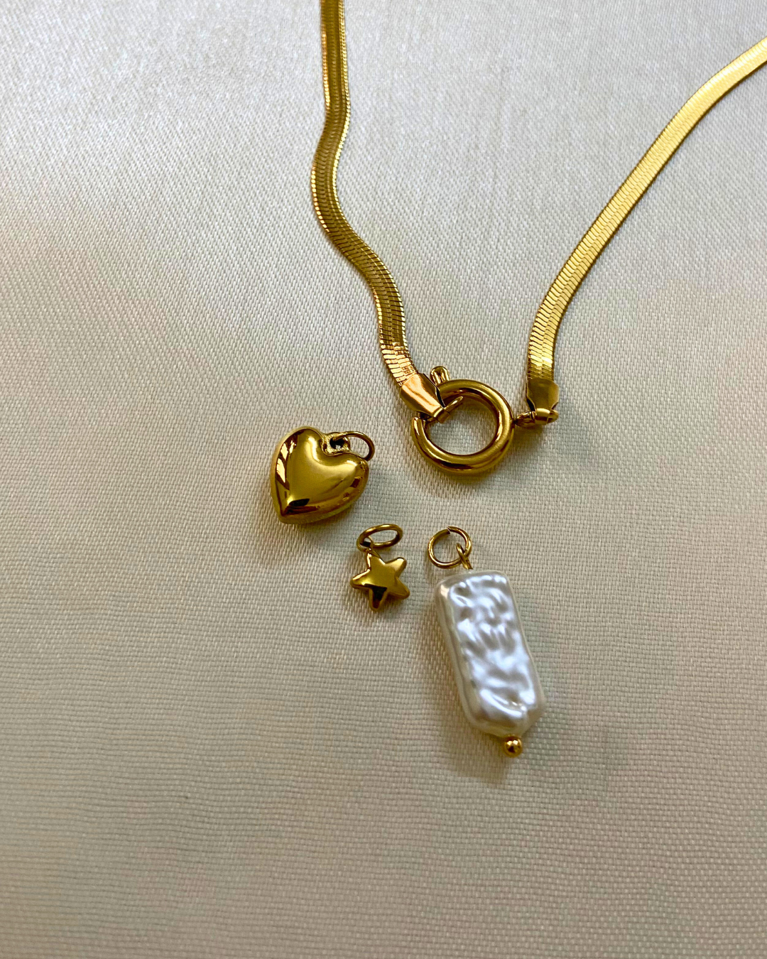 Lover Charm Necklace- 18K Gold Plated