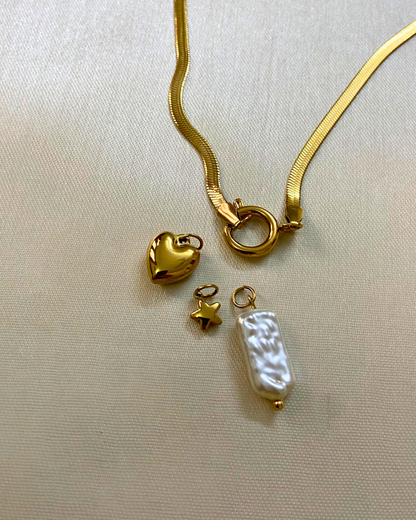 Lover Charm Necklace- 18K Gold Plated