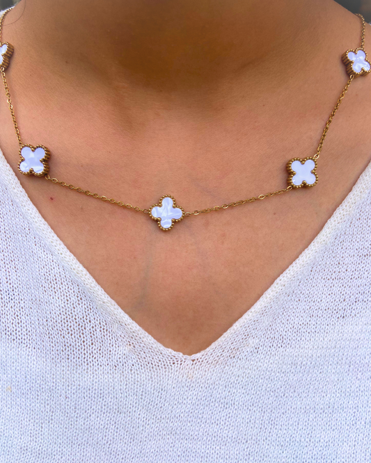 White Clover Necklace- 18K Gold Plated