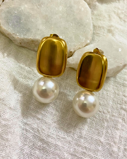 Moonlit Pearl Drops 18K Gold Plated
