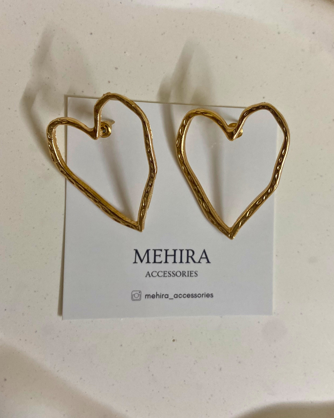 Heart Outline Earrings- 18K Gold Plated
