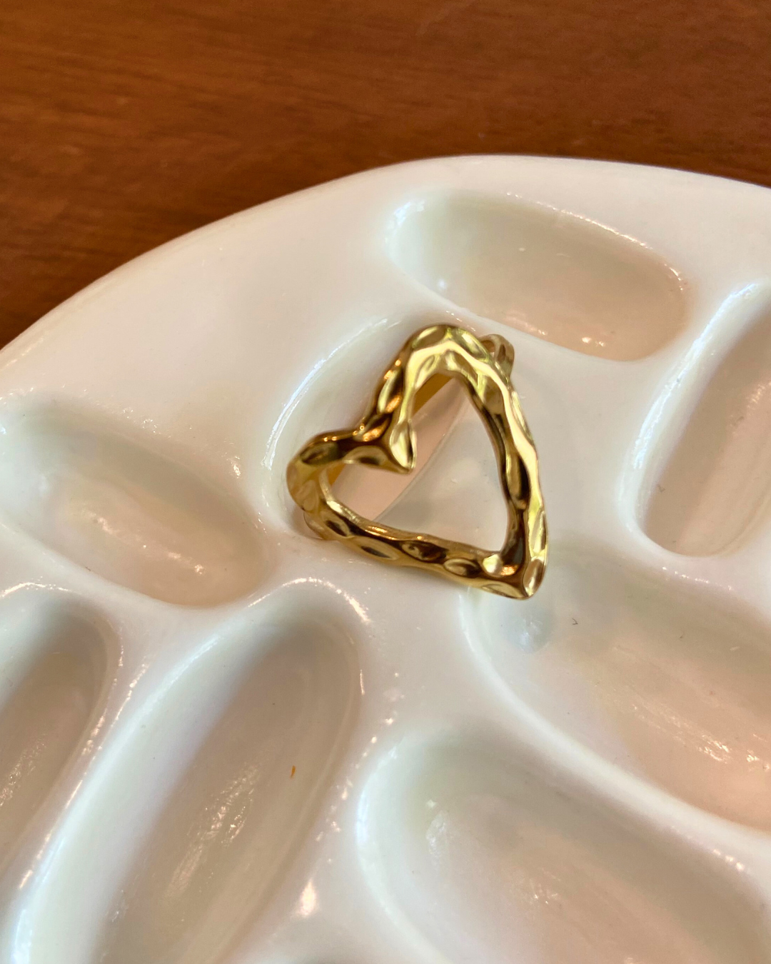 Heart Outline Ring- Adjustable