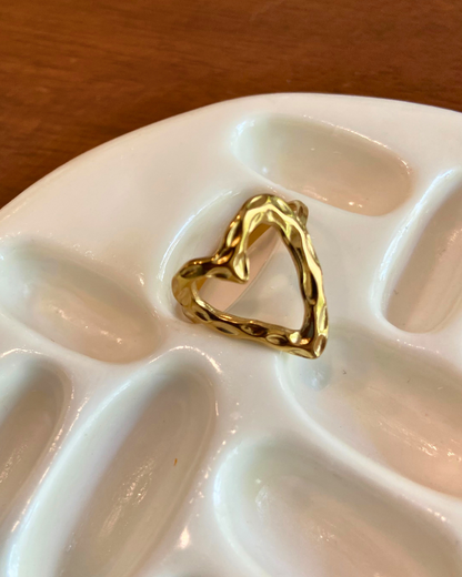 Heart Outline Ring- Adjustable