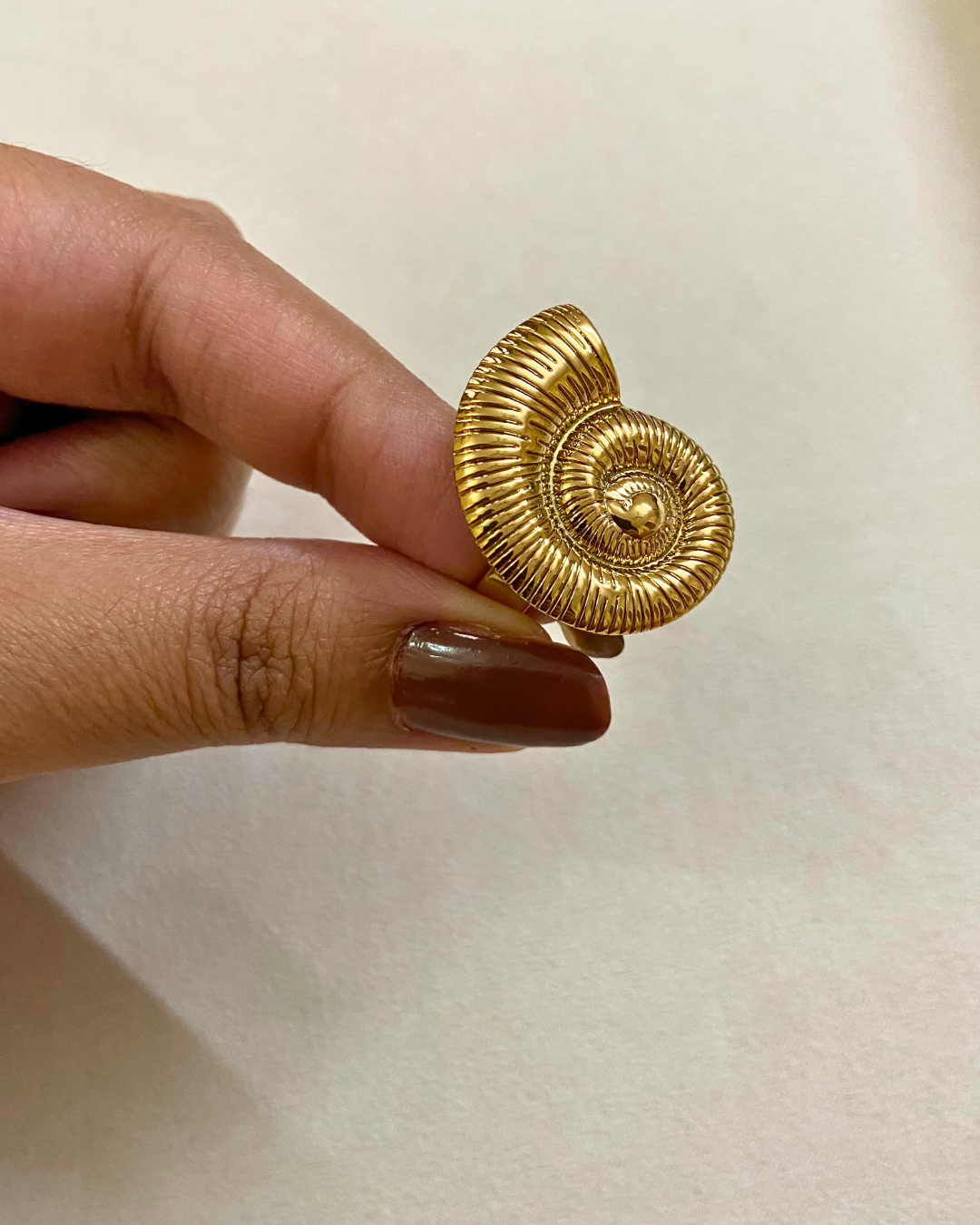 Swirl Beachy Ring- 18K Gold Plated